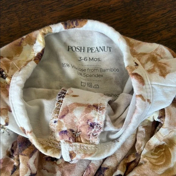 Floral Kids Pajamas Set - Cream and Brown - Picture 4 of 4